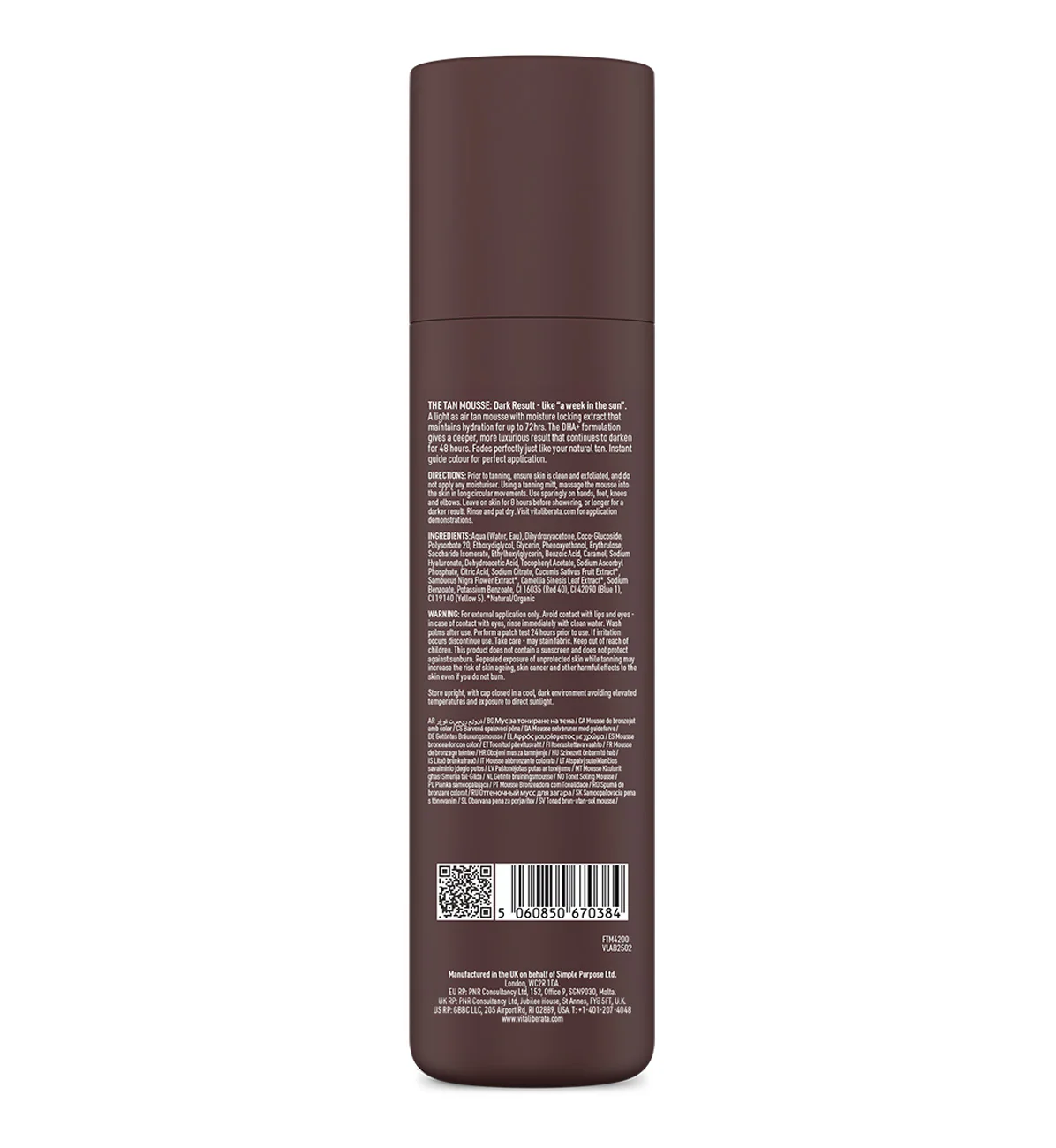 Vita Liberata The Mousse, Tinted Lasting Tan, Dark - Image 5