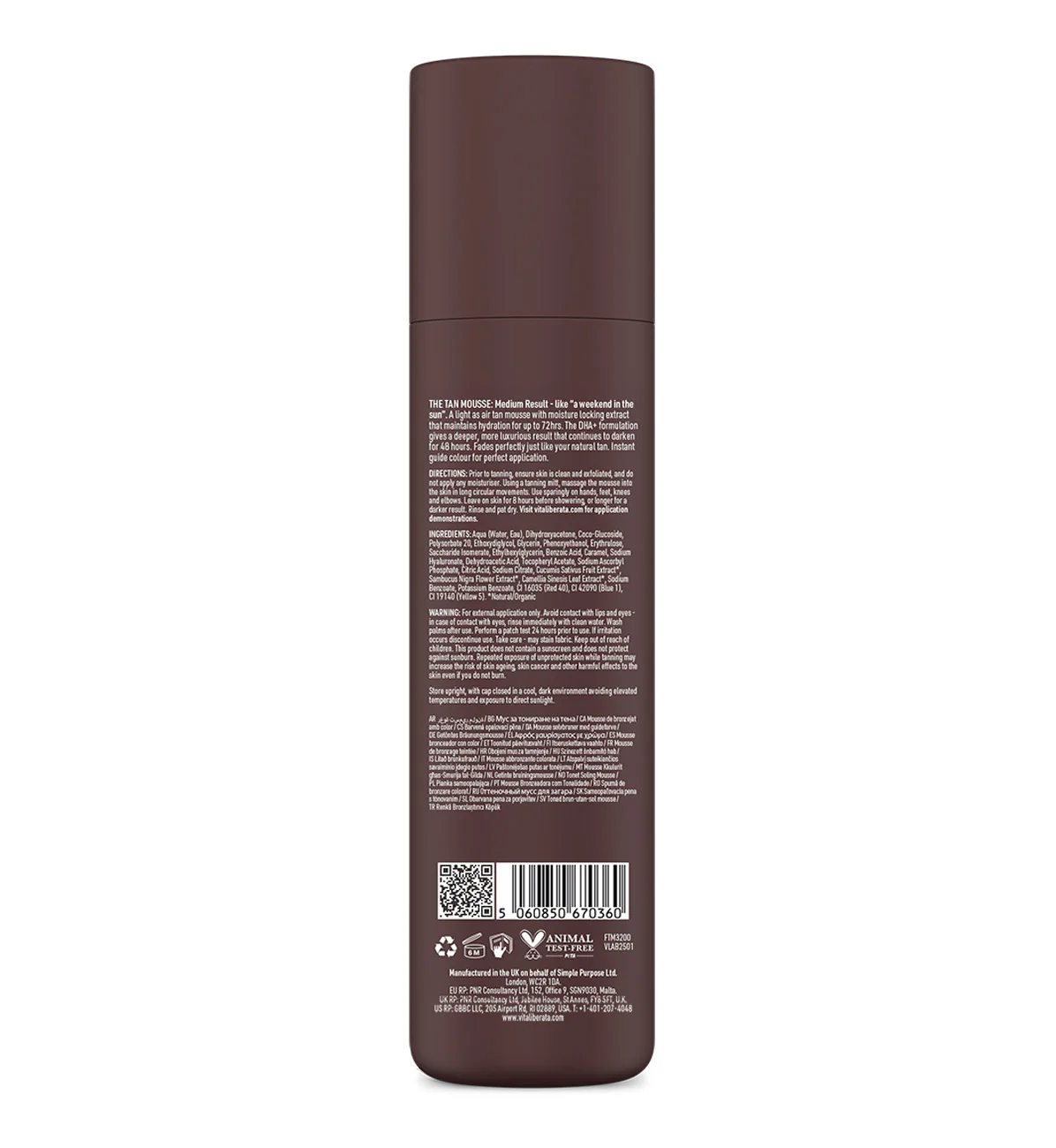 Vita Liberata The Mousse, Tinted Lasting Tan, Medium - Image 3